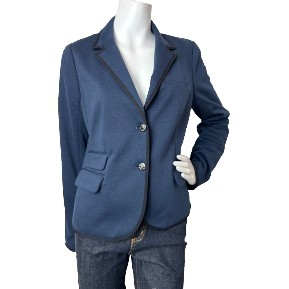 Gap The Academy Blazer Navy Blue Preppy Trim Tailored Two Button Jacket 10 EUC